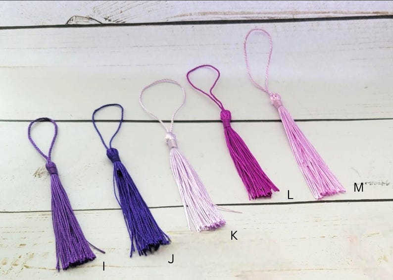 Bookmark Tassels, Silky Floss Soft Mini Tassels with loops 35 different colors to choose from. image 4
