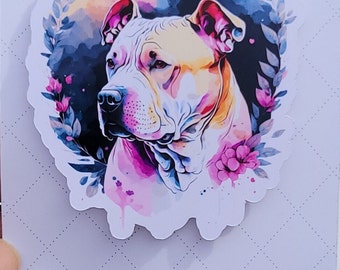Pit bull dog with flowers magnetic bookmark, Page Holder, Dog lover bookmark, Reader gift, Gift for dog owner, Bookish Gift, Pittie bookmark