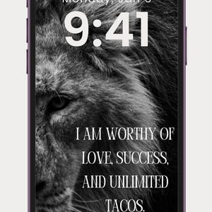 GIANT PACK of 80 Funny Inspirational Phone Wallpapers with Strong Lion | Aesthetic Backgrounds | Motivational Positive Affirmations