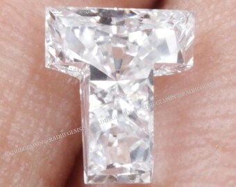Diamante suelto cultivado en laboratorio con la inicial T del alfabeto para colgante, ideal como regalo de aniversario.