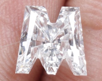 Diamante suelto cultivado en laboratorio con la inicial M del alfabeto para colgante, ideal como regalo de aniversario.