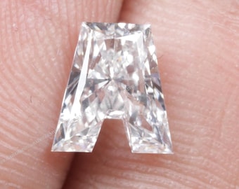 Diamante cultivado en laboratorio con forma de letra, corte único, diamante cultivado en laboratorio para colgante, diamante cultivado en laboratorio con inicial de letra, diamante con letra