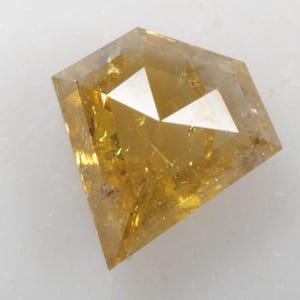 0.53 CT 5.9 X 5.8 MM Natural Loose Diamond, Shield Cut Diamond, Yellow color Fancy cut Diamond, For Shield cut Diamond Engagement Ring,G2151