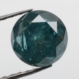Diamante de corte brilhante redondo solto natural de 0,75 CT 5,4 mm, diamante de formato redondo de cor azul, G603