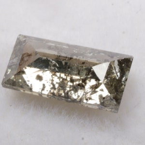 0.29 CT 6.0 X 3.1 MM Salt and Pepper Baguette cut Diamond, Natural Loose Baguette Diamond, Grey color Baguette Shape Diamond, G1090