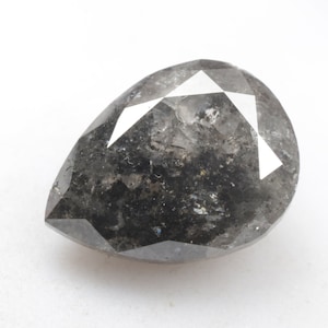 4.12 CT 11.4 X 8.6 MM Natural Loose Diamond, Pear Shape Diamond, Black color Diamond, Natural Loose Pear cut Diamond, G1647