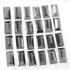 Diamant noir taille baguette de 3,0 x 1,5 mm, diamant naturel non serti, diamant taille baguette, diamant non serti taille baguette, diamant noir