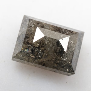1.35 CT 6.7 X 5.1 MM Natural Loose Baguette cut Diamond, Salt and Pepper Baguette Diamond, Grey Black color Baguette Diamond, G1022