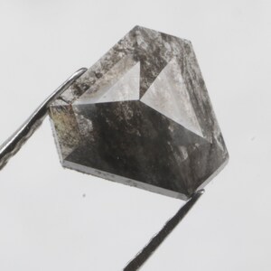 0.68 CT 5.8 X 6.0 MM Natural Loose Coffin Shape Diamond, Grey/Black color Coffin Diamond, Fancy Shape Diamond, Rosecut Diamond, G1279
