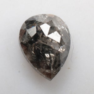 0.89 CT 6.8 X 5.3 MM Salt and Pepper Pear Shape Diamond, Grey Black color Pear Shape Diamond, For Salt and Pepper Diamond Ring G595