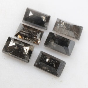 2.11 CT 5.1 X 2.4 MM to 4.7 X 2.9 MM Natural Loose Baguette Cut Diamond, Black color Baguette Diamond, Natural Loose Diamond, 6pcs G1089