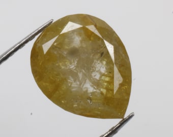 0.90 CT 7.2 X 5.7 MM Natural Yellow color Pear cut Diamond, Loose Pear Shape Diamond, Fancy Diamond, G508