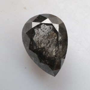 0.79 CT 6.7 X 4.7 MM Natural Loose Pear Shape Diamond, Grey Black color Pear cut Diamond, For Salt and Pepper Diamond Ring G492