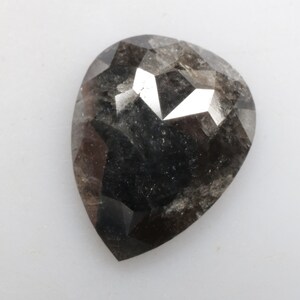 1.88 CT 10.3 X 8.1 MM Pear cut Diamond, Natural Loose Pear Shape Rosecut Diamond, Black color Pear For Salt and Pepper Diamond Ring G431