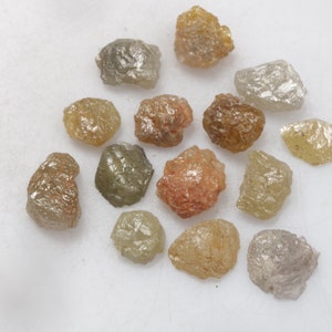 6.87 CT 4.8 MM to 6.7 MM Natural Rough Diamond Loose Uncut Diamond Mix color Rough Raw Diamond Lot Earth Mined Diamond 14piece G1697