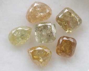 1.78 CT 4.5 X 3.2 MM to 4.7 X 3.7 MM | Natural Loose Diamond | Pear/Cushion cut Diamond | Fancy color Diamond | Rustic Diamond | 6pcs G745