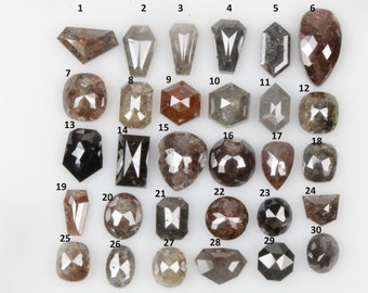 Natural Loose Diamond, Fancy cut Diamond, Rosecut Diamond, Rustic Diamond Salt and Pepper Diamond For Engagement/Wedding Ring Jewelry Making
