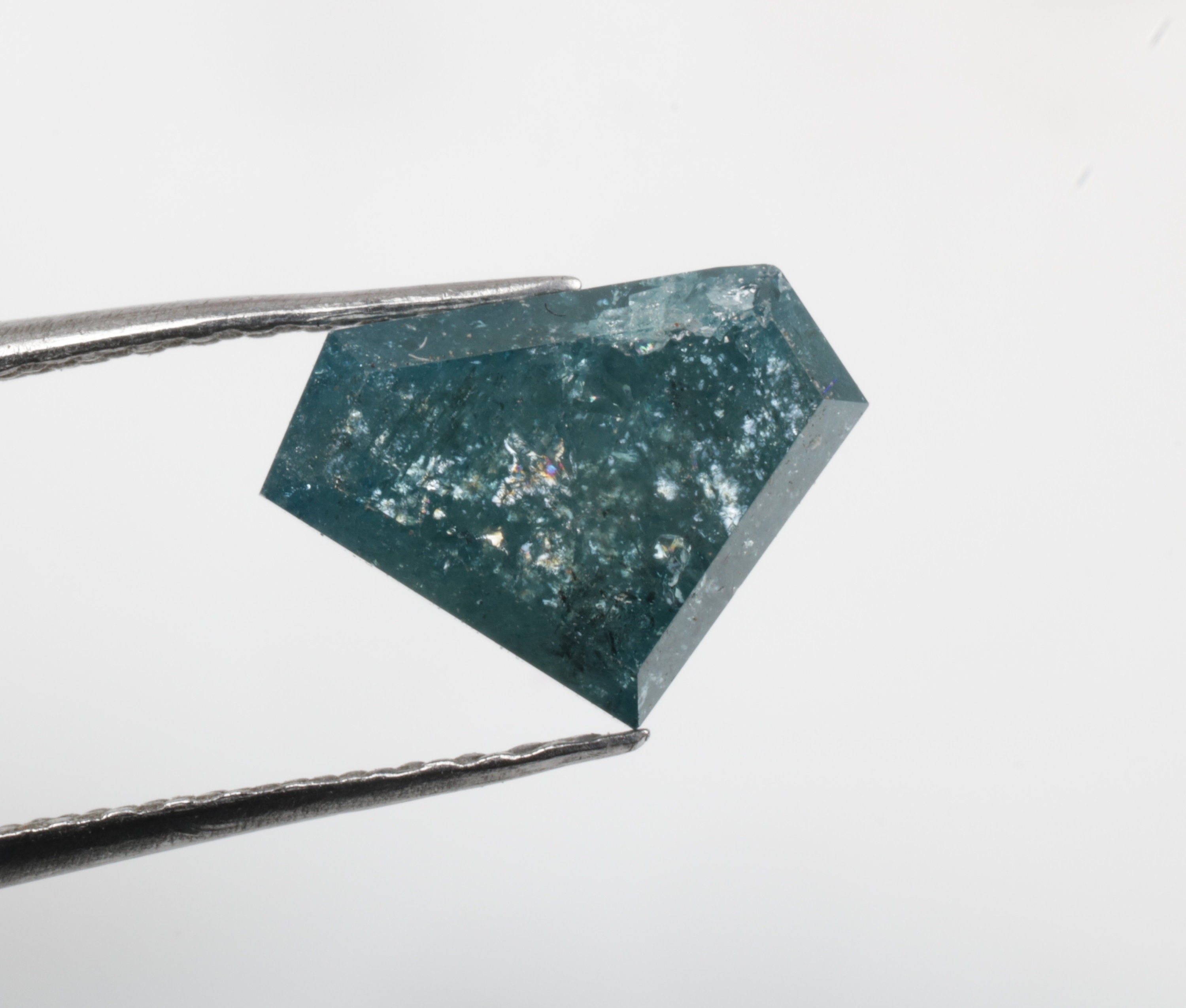 1.45 CT 6.1 X 8.4 MM Natural Blue Diamond Cut, Loose Pentagon 