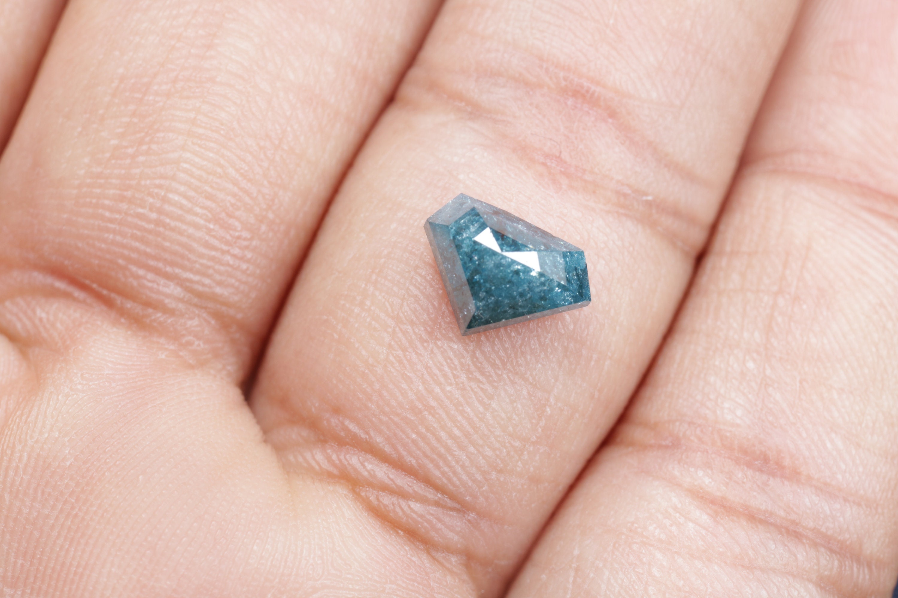 1.45 CT 6.1 X 8.4 MM Natural Blue Diamond Cut, Loose Pentagon 