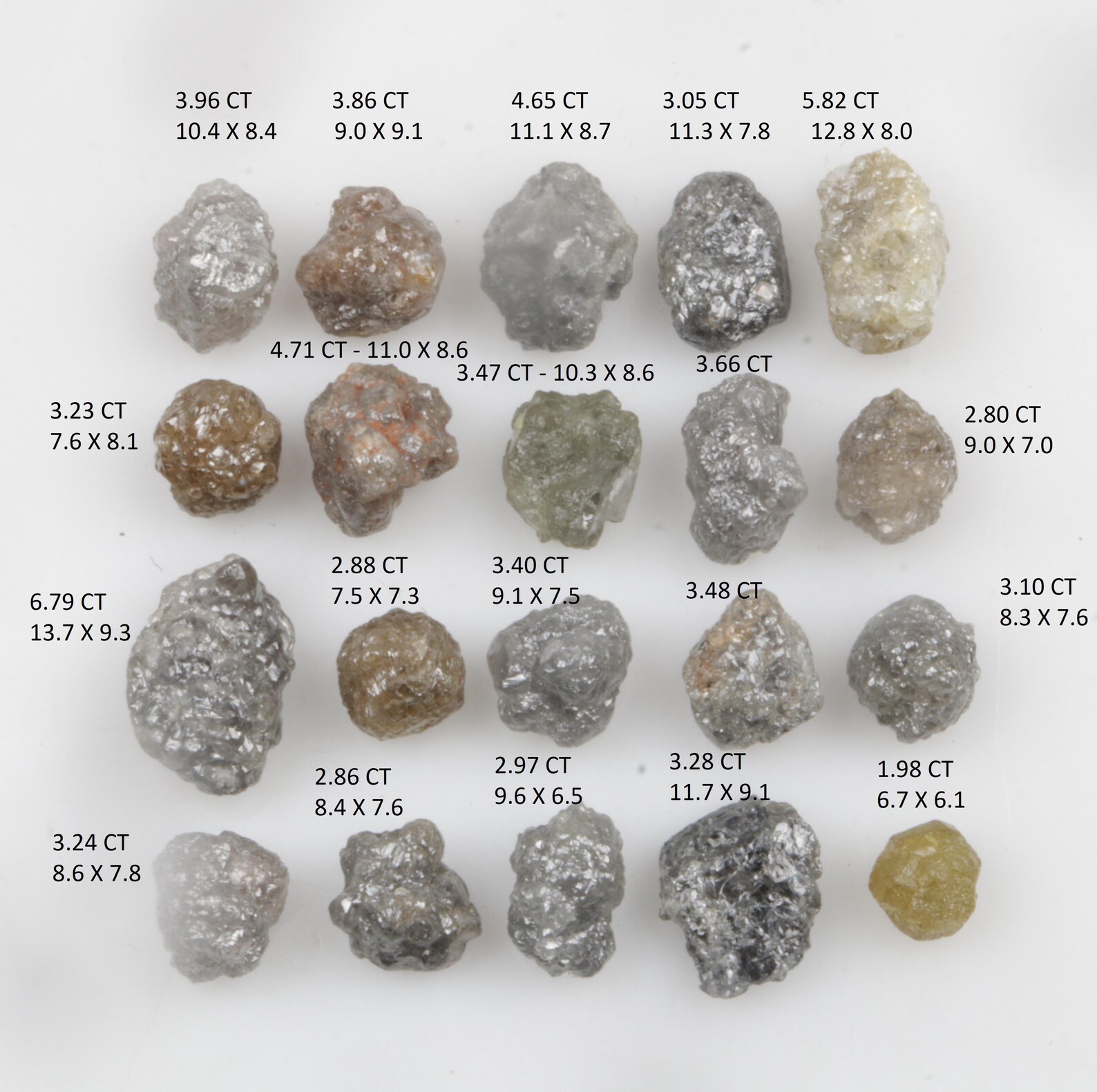 Natural Rough Diamond, Raw Diamond, Uncut Diamond, Grey Color Rough ...