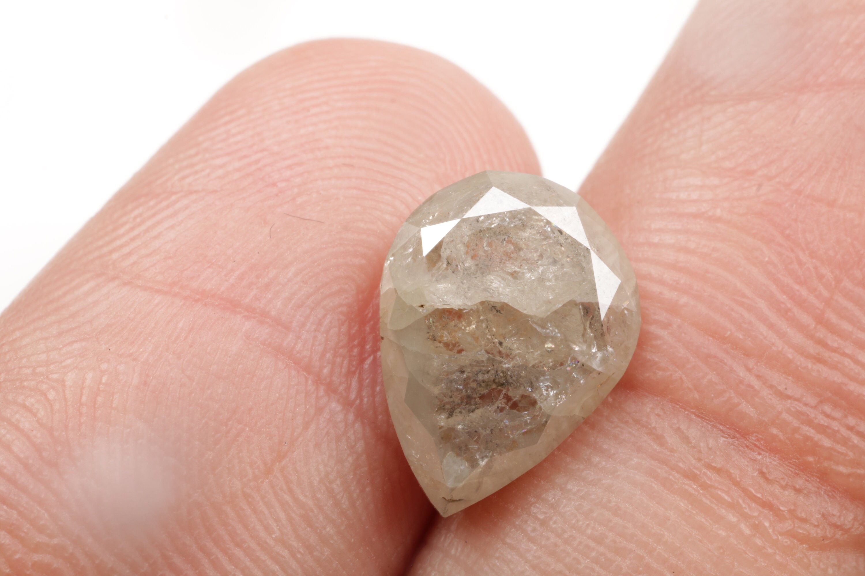 天然ダイヤモンド0.686ct 2.86 CT 11.1 x 8.3 MM 天然ルースペアシェイプダイヤモンド