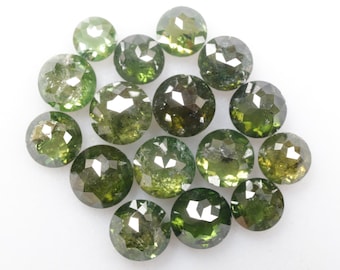 2.51 CT 2.4 To 3.4 MM Natural Loose Round Rose cut diamond lot 16pcs Green color For Personalized Handmade Jewelry Gift Ring for Her