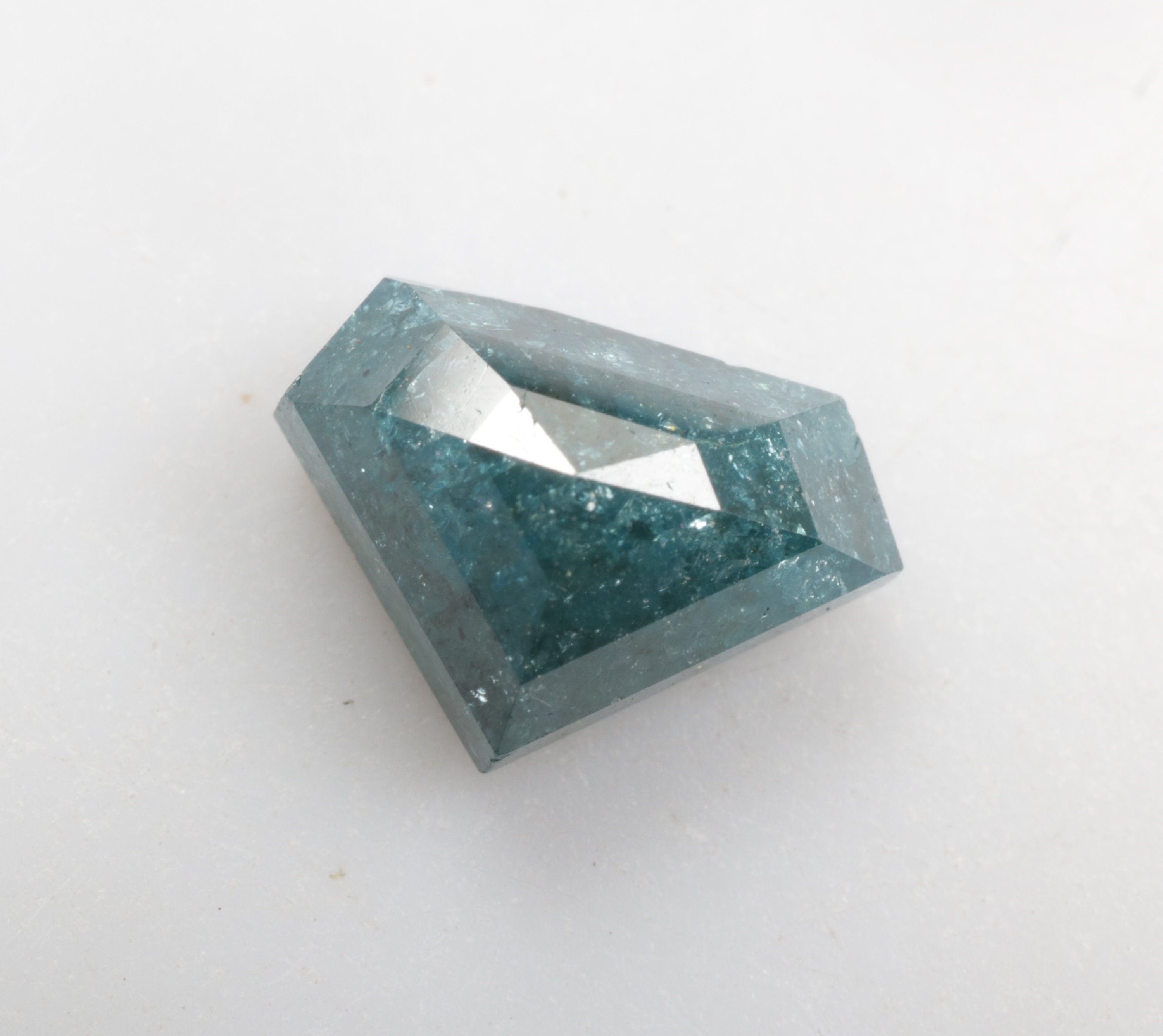 1.45 CT 6.1 X 8.4 MM Natural Blue Diamond Cut, Loose Pentagon 