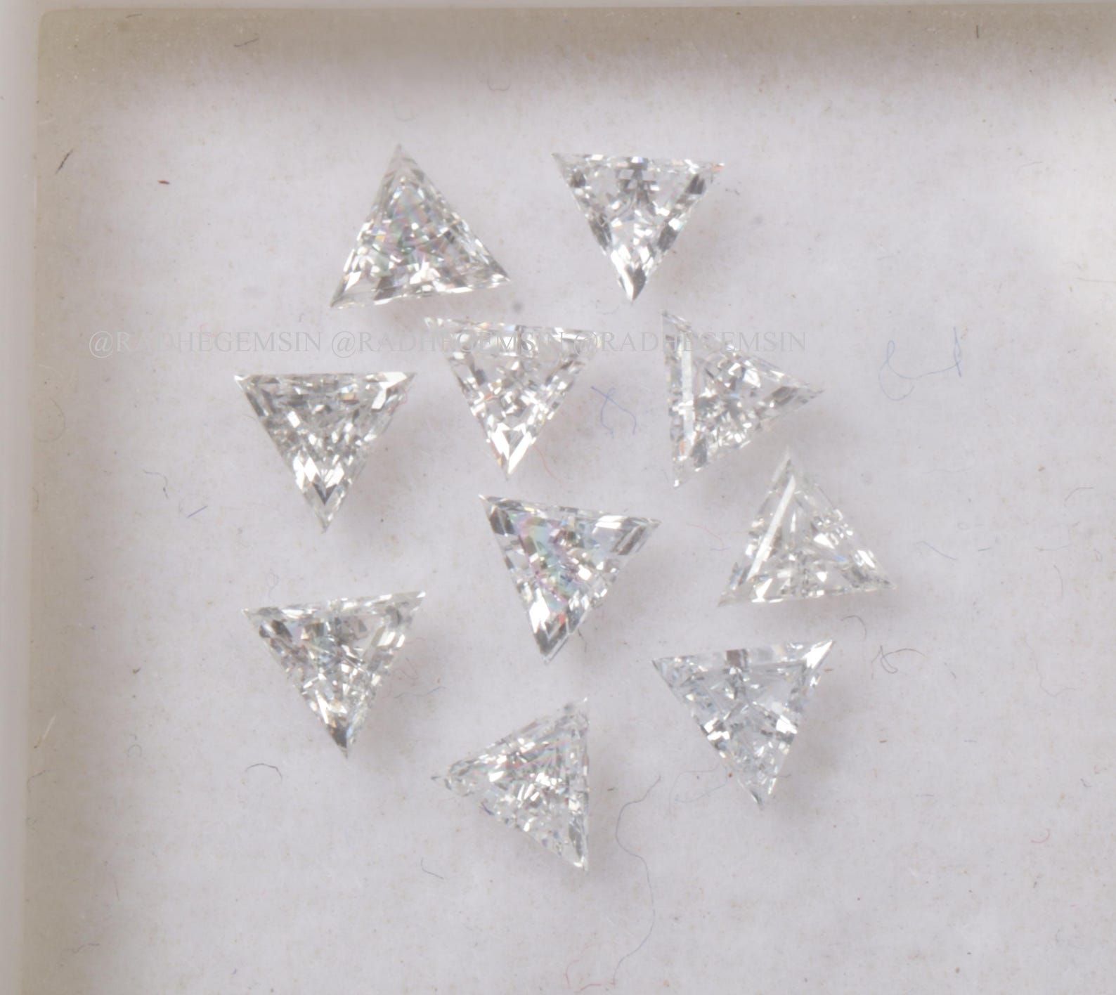 Triangle Cut Lab Grown Diamond, Lab Created Triangle Shape Loose ...