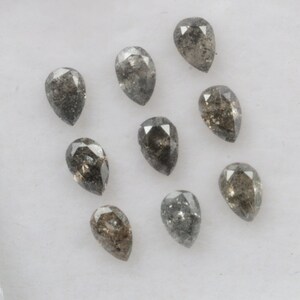 0.45 CT 3.0 X 2.1 MM Salt and Pepper Pear Shape Diamond, Natural Loose Pear Shape Brilliant cut Diamond, Grey color Pear Diamond, G606