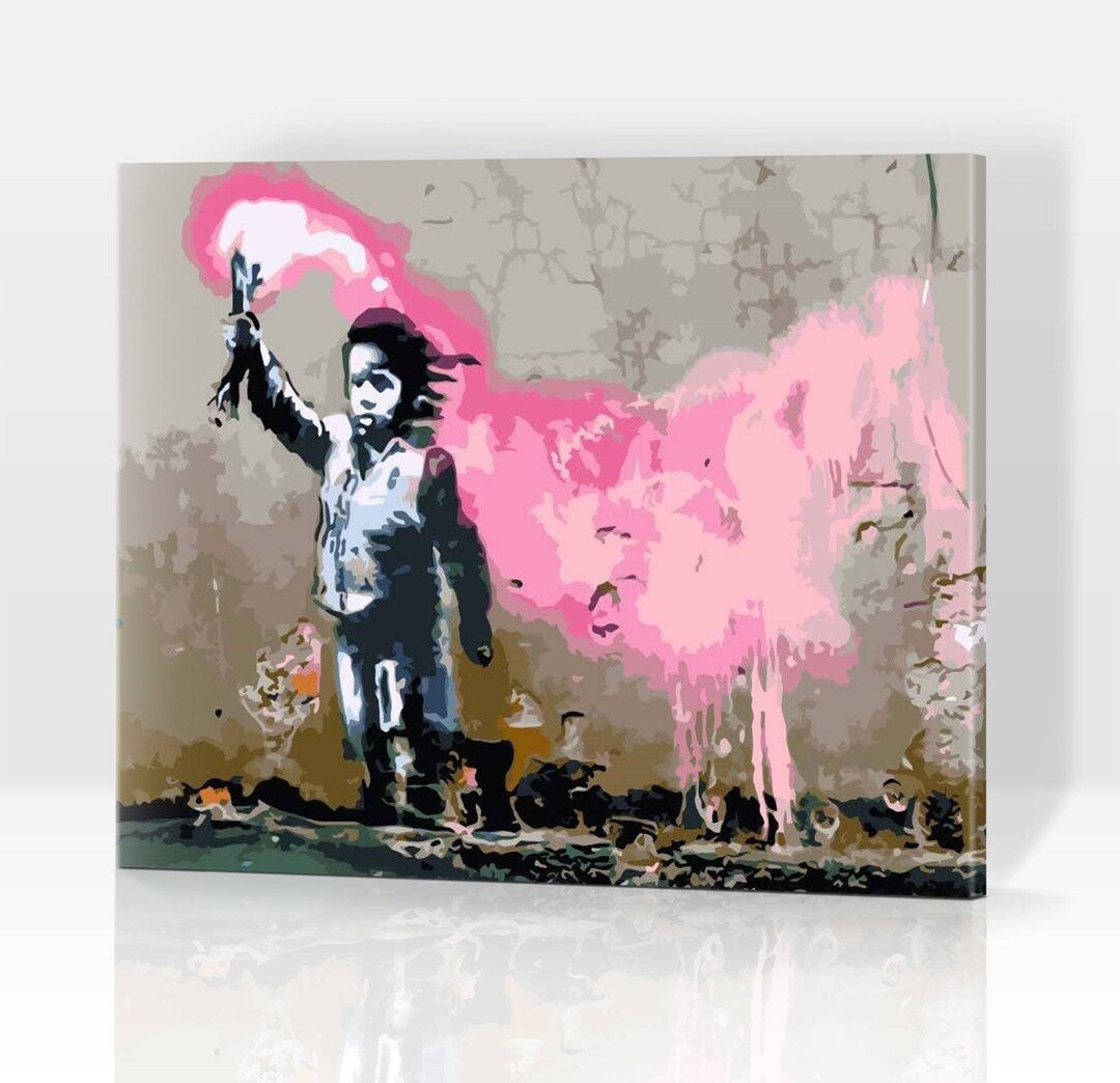 Boy With Torch, Banksy Painting by Numbers Etsy