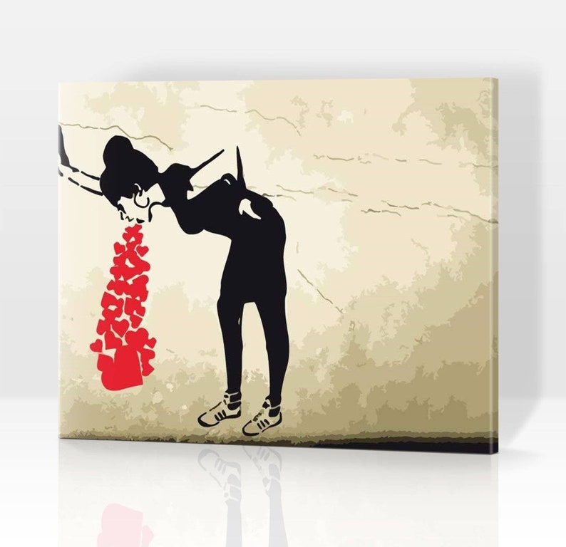 Liebeskummer Banksy by UrbanArt Berlin Malen nach Zahlen - Etsy.de