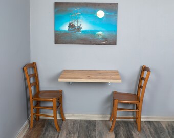 study table on wall Murphy Desk, Floating Desk, Wall Mounted Desk, Small Space Solution Desk, Floating shelf, Folding Table, Custom Size Table, Drop Down Table