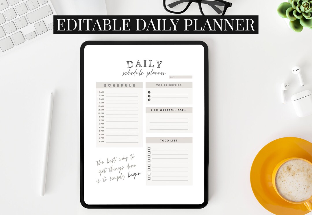 Daily to Do List Printable PDF, Daily Planner Printable, Daily Task ...