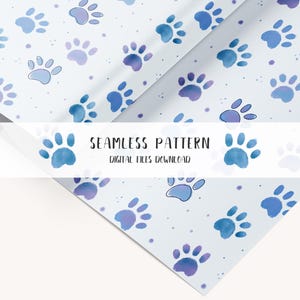 Pastel Paw Print Seamless Pattern: Pet Lover Fabric (Digital Download)