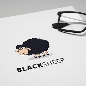 Black Sheep, Vector illustration, Funny Sheep Clipart Png & Svg, Instant Digital Download, eps, ai, png, svg and pdf, Vector Files