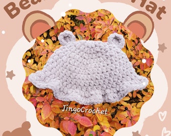 Bear Bucket Hat Digital Download Crochet Pattern