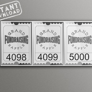 FUNDRAISING raffle TICKET Zahlen, 1-500 Raffle Ticket Gutscheine, Aktivität Raffle Ticket, Fundraising Raffle Ticket Coupon, Print At Home