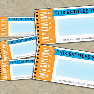 BLANK REWARD COUPON, Printable blank coupons, kids activity coupon, homeschool activity coupons