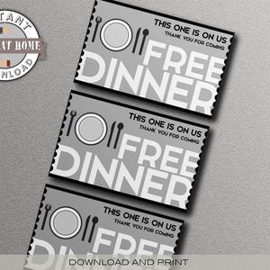 Bono CENA GRATIS, Bono Cena Gratis, Entrada Evento, Ticket Cena, Bono Cena, Bono Tendencia