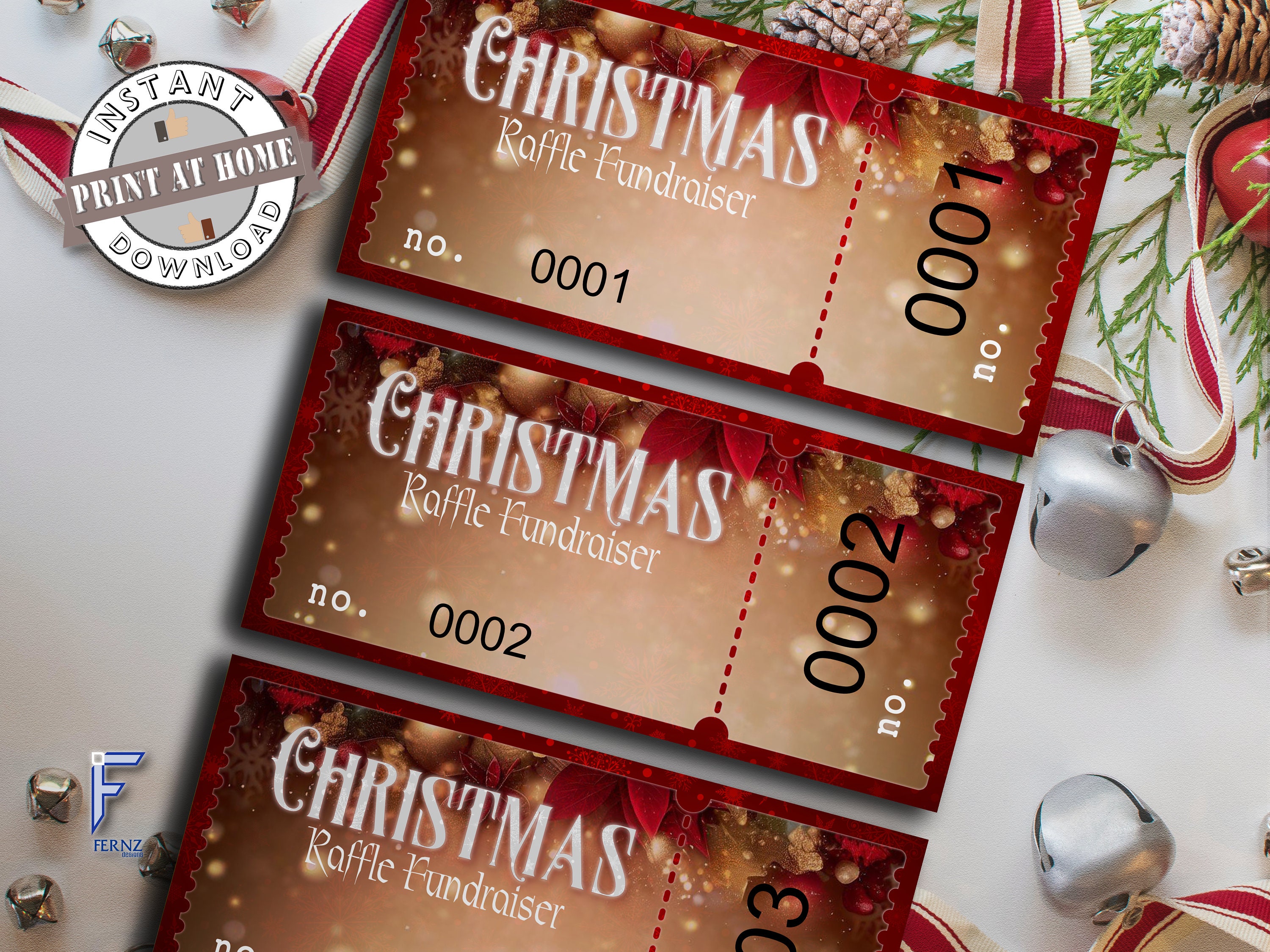 RAFFLE TICKET TEMPLATE Christmas Raffle Ticket Christmas Ticket RAFFLE TICKET TEMPLATE Christmas Raffle Ticket Christmas Ticket