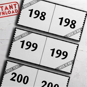 GEWINNSPIEL-TICKET-GUTSCHEIN, Tombola-Tombola-Tombola-Tombola-Tombola-Gewinnspiel-Gutschein, druckbare Raffle-Los-Idee, Druck zu Hause
