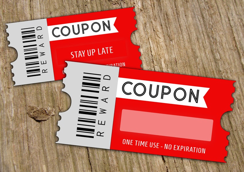 REWARD COUPON TICKET, Printable Reward Coupons, Editable Coupons, Kids ...