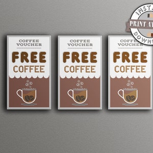 GRATIS KOFFIETICKET-vouchers, koffietickets, evenementticket, vouchers activiteitendrankje, Home afdrukken, Trending-ticket