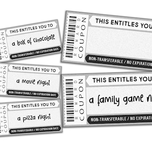 REWARD COUPON, Printable Reward Coupon Printable Blank Coupons Kids Activity Coupon  Printable Coupons