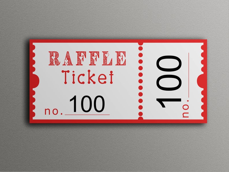Printable Raffle Ticket Template, Fundraising Activity (digital ...