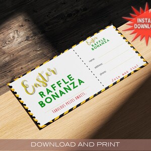 INSTANT DOWNLOAD RAFFLE Ticket, Printable Raffle ticket, Holiday Ticket Template, Instant Download, Print At Home