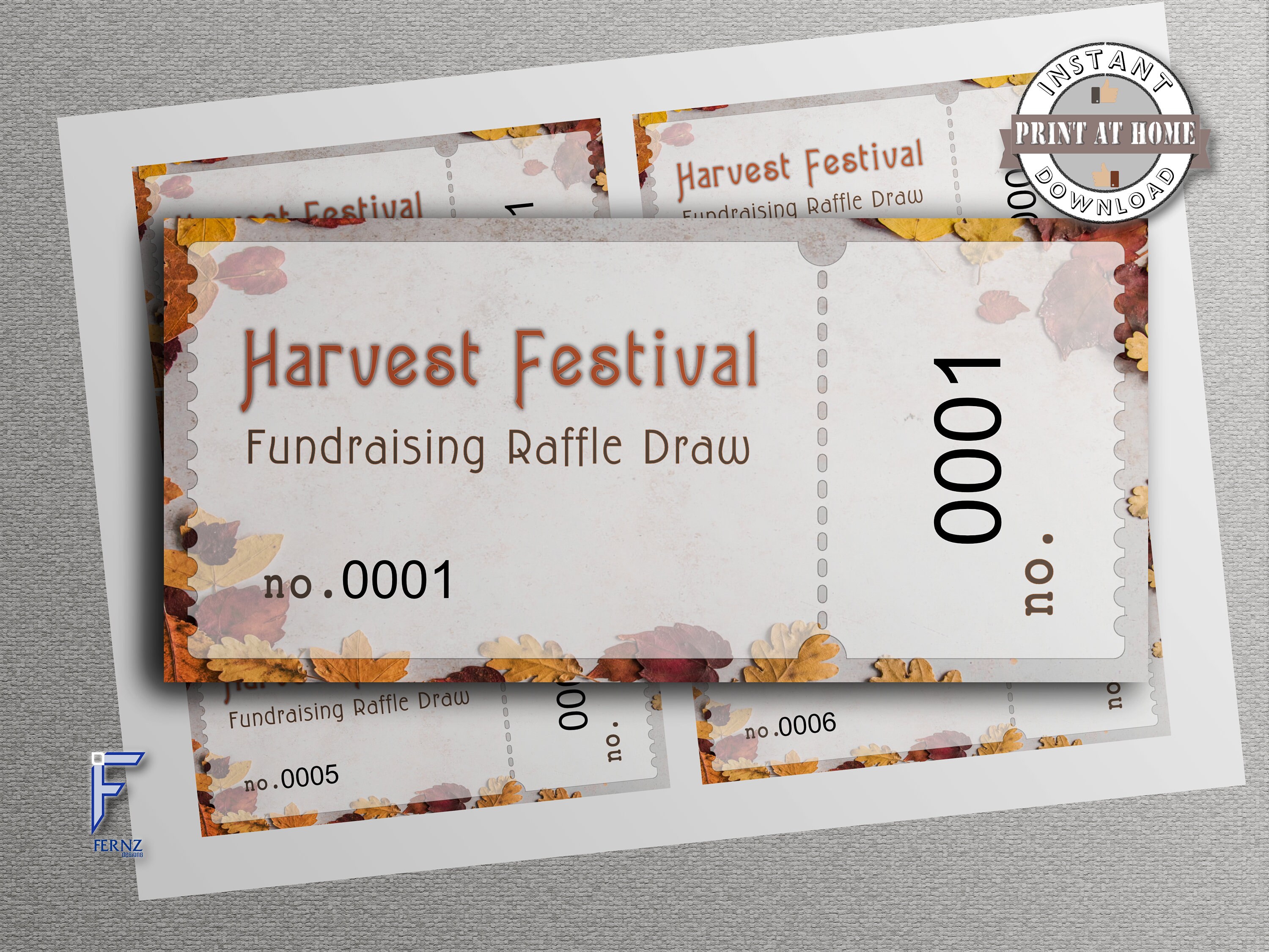 HARVEST FESTIVAL FUNDRAISING Raffle Tickets, 1-500 Fundraising Tickets ...