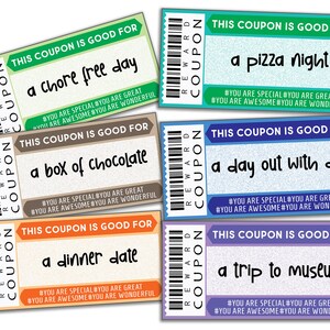 PRINTABLE REWARD COUPON, Printable blank coupons, kids activity coupon, homeschool activity coupons