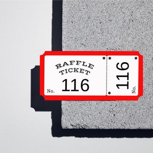 RAFFLE TICKET COUPON, Printable Raffle Ticket Numbers, Printable ...