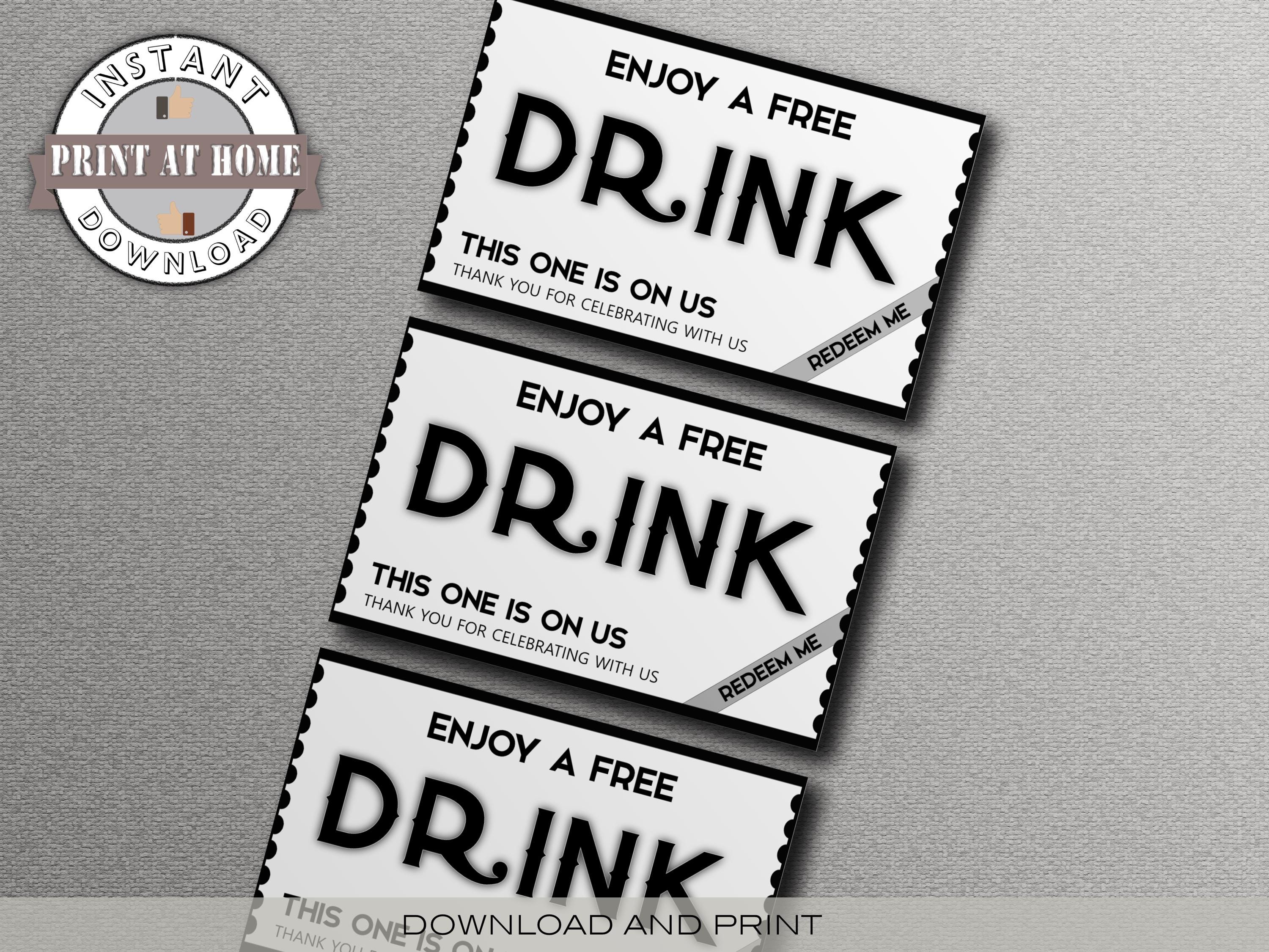 free drink tickets, druckbar, ereignisticket